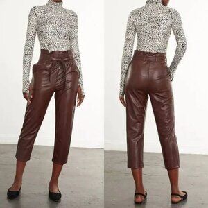 New Commando Faux Leather Paperbag Pants Size L